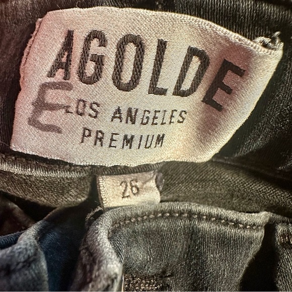 Agolde Black ‘Sophie High-Rise Distressed Skinny Jeans’ Size 26 - Picture 7 of 16